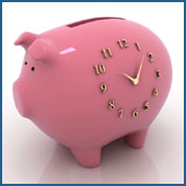 Piggy-Bank Clock Graphic
