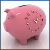 Piggy-Bank Clock Graphic Piggy-Bank Clock Graphic
